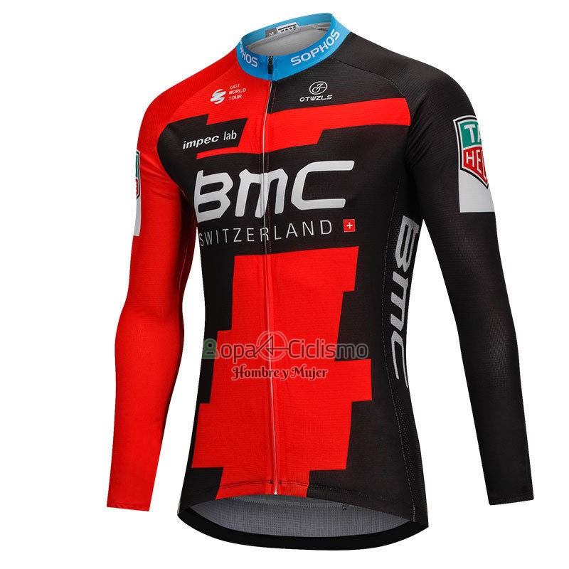 Bmc Ropa Ciclismo Culotte Largo 2018 Mangas Largas Rojo y Negro